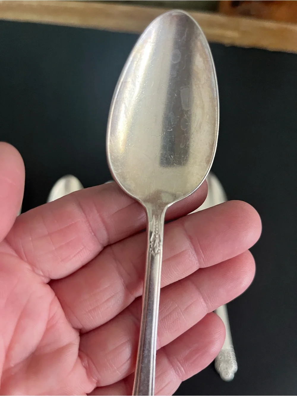 Stainless Steel Floral Handle Teaspoons - Set of 6 - Silver